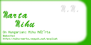 marta mihu business card